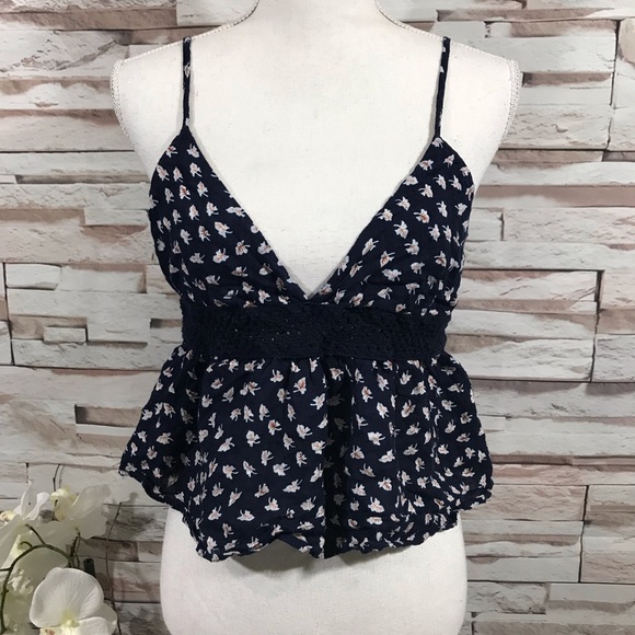 Ganji Floral Crop Top Blouse Sz L (P02) - Picture 2 of 7